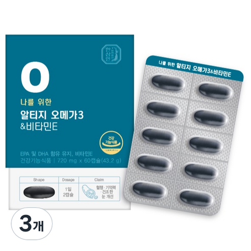 한삼인 나를 위한 알티지 오메가3 앤 비타민E 43.2g, 3개