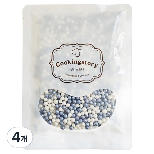 쿠킹스토리 트윙클 펄 블루 푸드컬러 화이트블루 아라잔, 100g, 4개