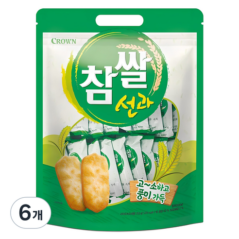 크라운 참쌀선과, 253g, 6개