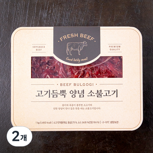 고기듬뿍 양념 소불고기 (냉장), 1kg, 2개