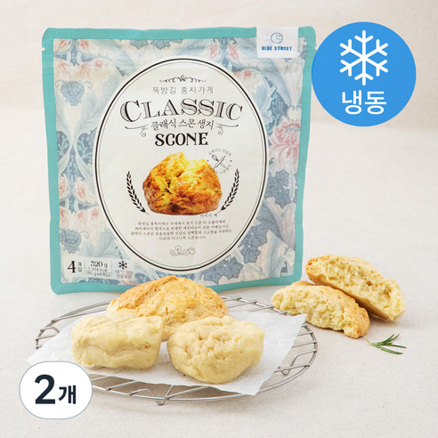 뚝방길홍차가게 클래식 스콘 생지 (냉동), 80g, 4개입, 2개