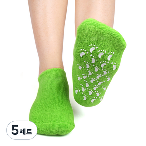 모모 몬스터 모이스처 라이징 보습양말 그린, 5세트