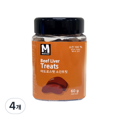 마도로스펫 동결건조간식, 소간트릿, 60g, 4개
