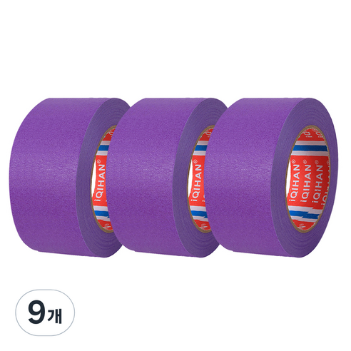 다다 칼라 마스킹 종이테이프 30mm x 15m, 퍼플, 9개