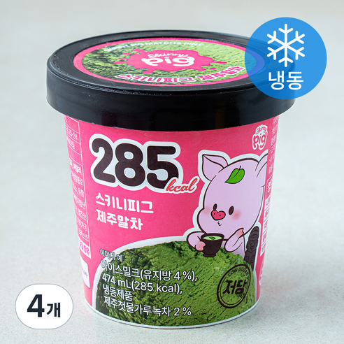 스키니피그 제주말차 컵 아이스밀크 (냉동), 4개, 1개입, 474ml