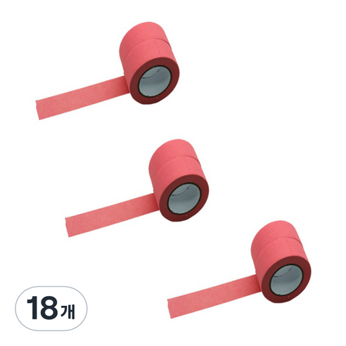 만들하비 컬러 종이 마스킹 테이프 2cm x 13m, 핑크, 18개