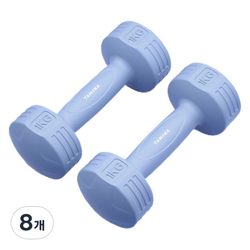 타미나스포츠 프리미엄 PE 미용 아령 덤벨 블루, 1kg, 8개
