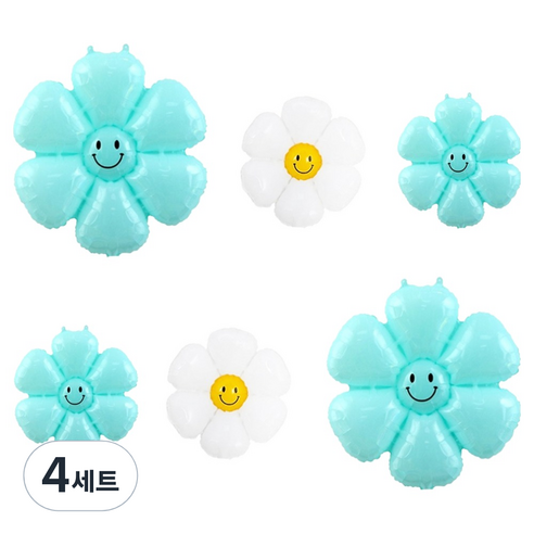 파티공구 데이지 스마일 꽃풍선 세트, 틸, 4세트