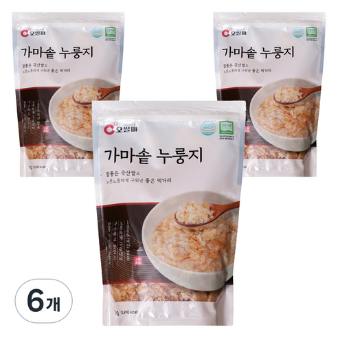 오쌀미 가마솥 누룽지, 1kg, 6개