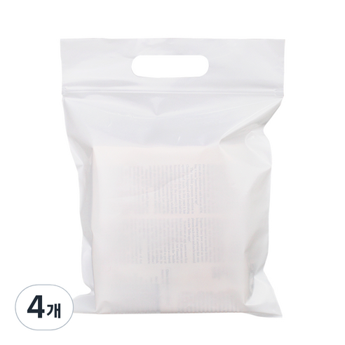 PE 지퍼 비닐쇼핑백 20호 20 x 25 + 5 cm 50p, 화이트, 4개