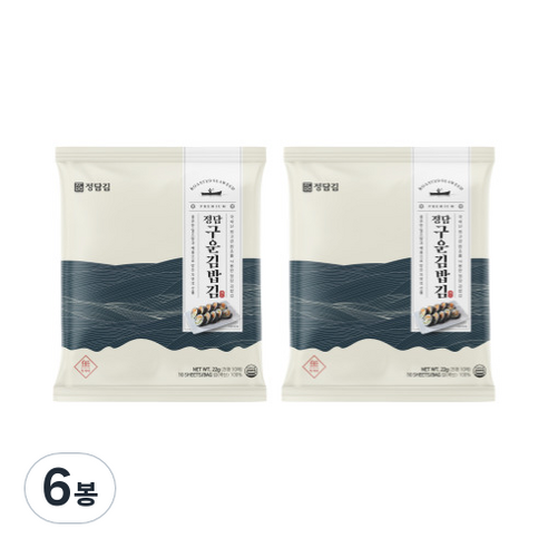 정담김 구운 김밥김 10p, 22g, 6개