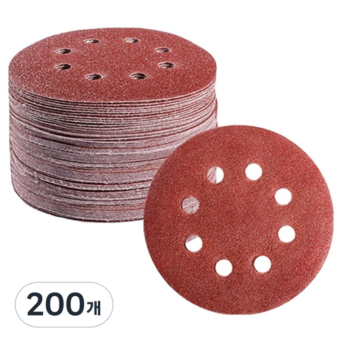 OON 원형 사포 샌딩 페이퍼 8홀 120방 125mm, 200개
