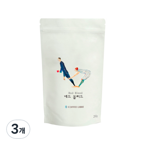 커피리브레 배드 블러드 블렌드 원두, 200g, 3개, 홀빈(분쇄안함)