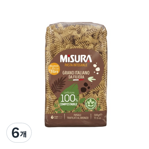 MISURA 통밀 푸질리 파스타, 500g, 6개