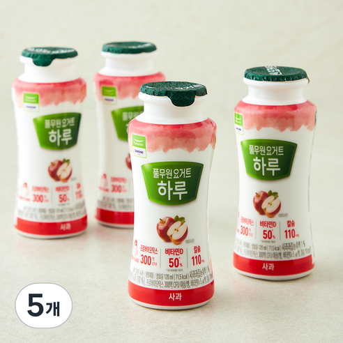 풀무원 다논 하루 요거트 사과 4개입, 480ml, 5개
