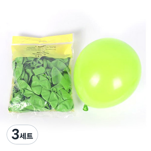 일반풍선 25cm 100p, 라임그린, 3세트