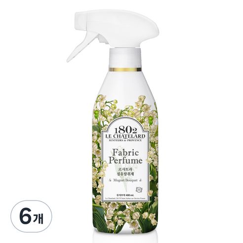 르샤트라1802 섬유탈취제 뮤게부케 본품, 400ml, 6개