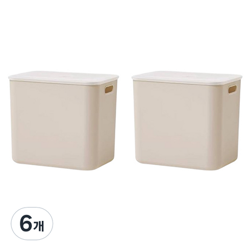 룸앤홈 애니 팬트리 수납박스, 베이지, 6개