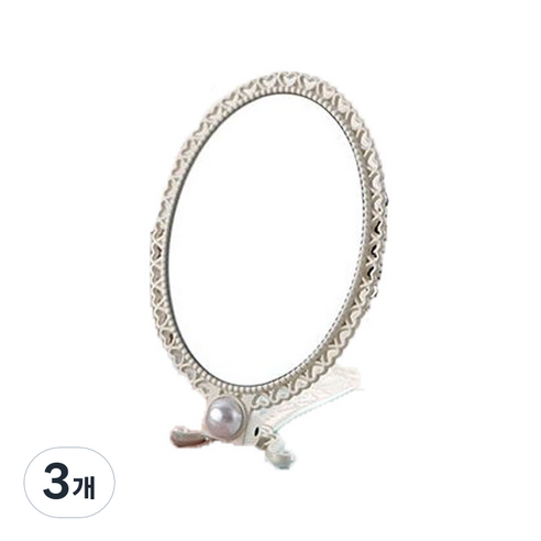 인투데코 접이스탠드 손거울, 아이보리, 3개