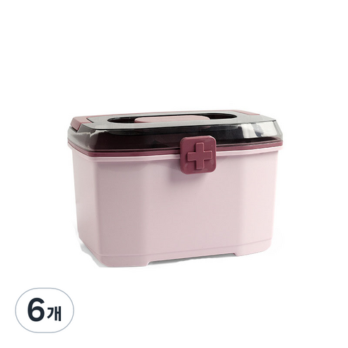 가정용 비상약품 보관함 핑크, 6개