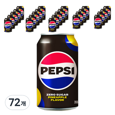 펩시 제로슈거 파인애플향, 72개, 355ml