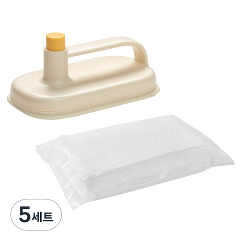 모나코올리브 노터치 핸드맙 청소기 옐로우 + 전용청소포 50p 세트, 5세트
