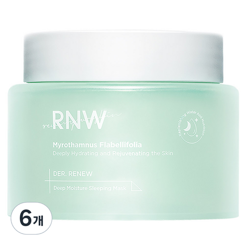 알엔더블유 모이스처 슬리핑 마스크 속건조 보습 수면 팩, 6개, 100ml