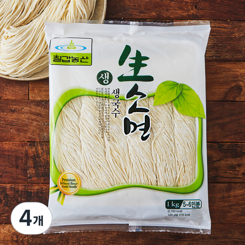 칠갑농산 생소면국수 5인분, 1kg, 4개