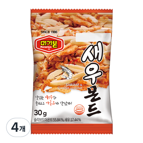 머거본 새우몬드, 30g, 4개