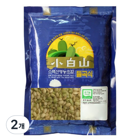 소백산영농조합 유기농 찰녹미, 2개, 1kg