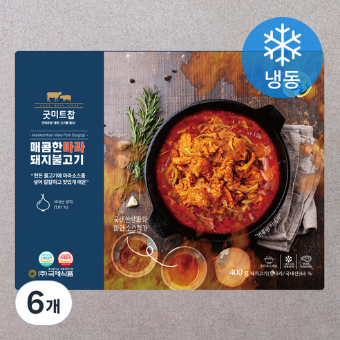 굿미트찹 매콤한 마라 돼지불고기 (냉동), 400g, 6개