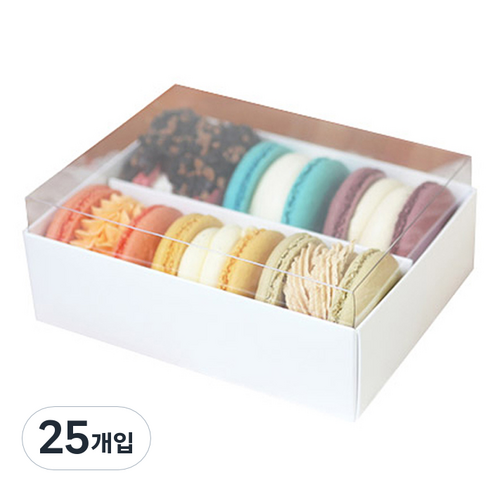 윗투명 마카롱상자, 혼합색상, 25개