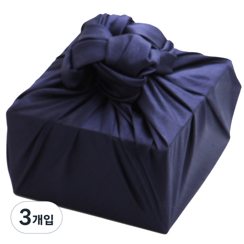 봄91 641 실크 홑보자기 90 x 90 cm, 진네이비, 3개입