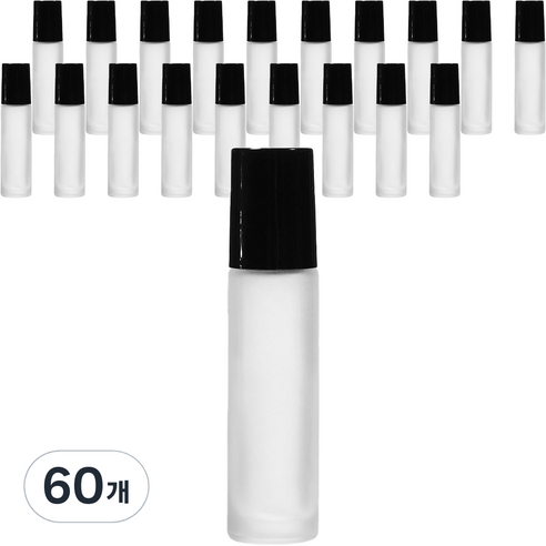 롤온 도톰한 향수 용기 10ml, 블랙(캡) + 반투명(용기), 60개