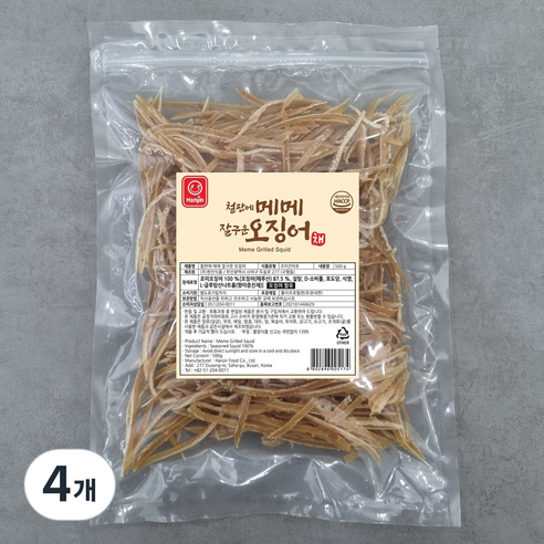 철판메 메메 잘구운 오징어 채, 500g, 4개