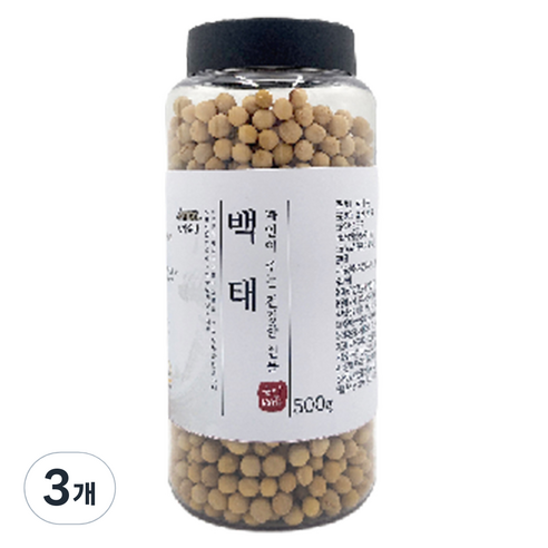건강곡간 국내산 백태, 3개, 500g