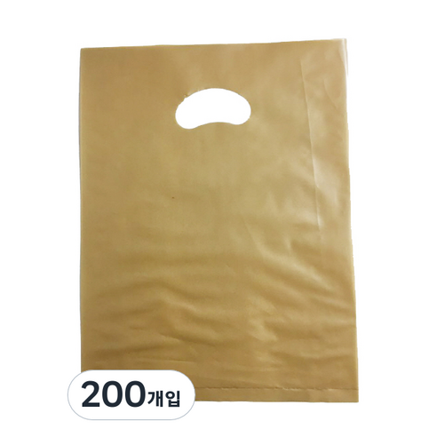 팩스타 펀칭 비닐 포장봉투 가로 30cm x 세로 40cm, 금색, 200개입