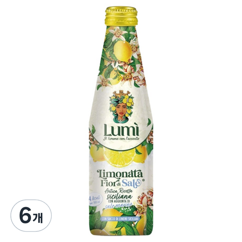 LUMI 플뢰르 드 셀 레모네이드, 6개, 250ml