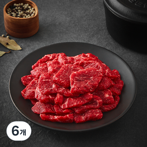 한우 1등급 국거리용 (냉장), 300g, 6개