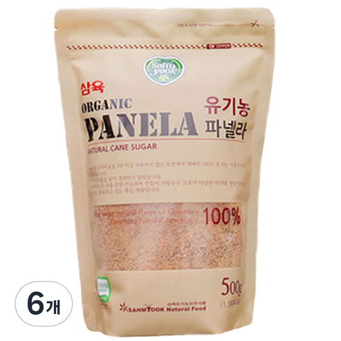 삼육 유기농 파넬라 설탕, 500g, 6개