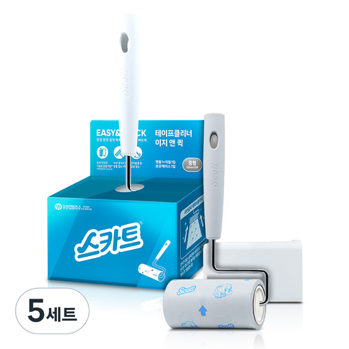 스카트 테이프클리너 이지 앤 퀵 중형 본품 + 리필 + 케이스 세트, 5세트