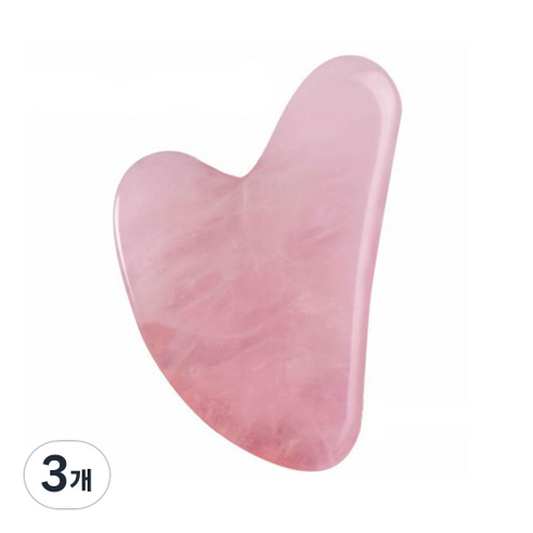 제이알유 하트 괄사 마사지 도구, 3개, 핑크