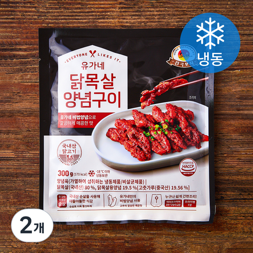 유가네 닭목살 양념 구이 (냉동), 2개, 300g