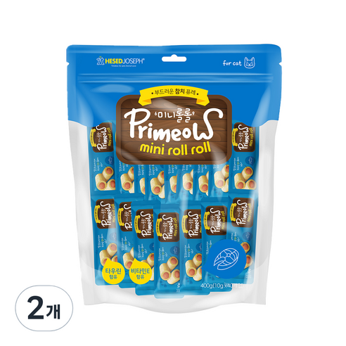 CY요셉트레이딩 고양이 프리미요 미니롤롤 소세지 퓨레 10g x 40p, 참치, 2개