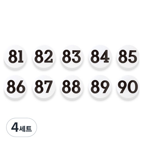 숫자 자석홀더 세트 중, 81번~90번, 4세트