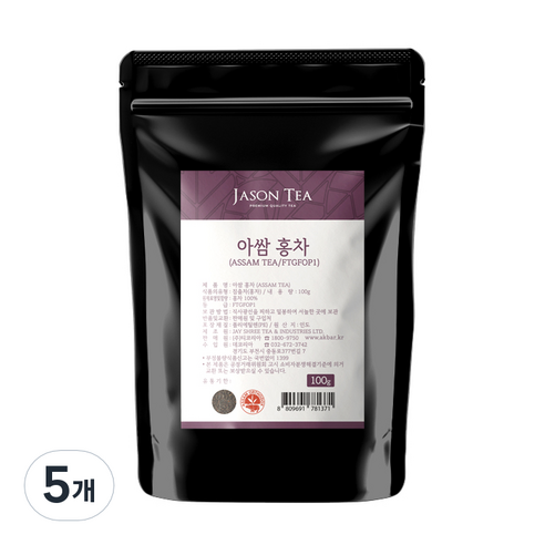 제이슨티 아쌈 홍차, 100g, 1개입, 5개