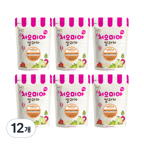 쌀과자마을 처으미야 떡뻥 과자, 단호박, 30g, 12개