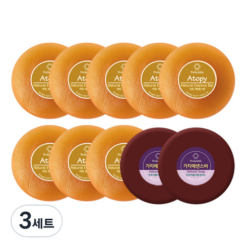 프로버블리 아토에센스바 8p + 가지비누 2p, 110g, 3세트