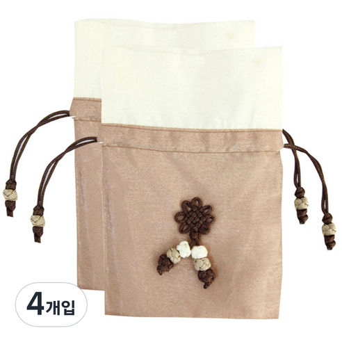 해피툴 매듭 복주머니, 갈색, 4개