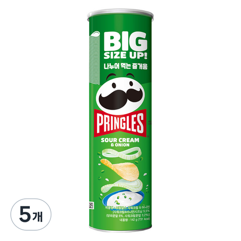 프링글스 사워크림 앤 어니언, 5개, 142g